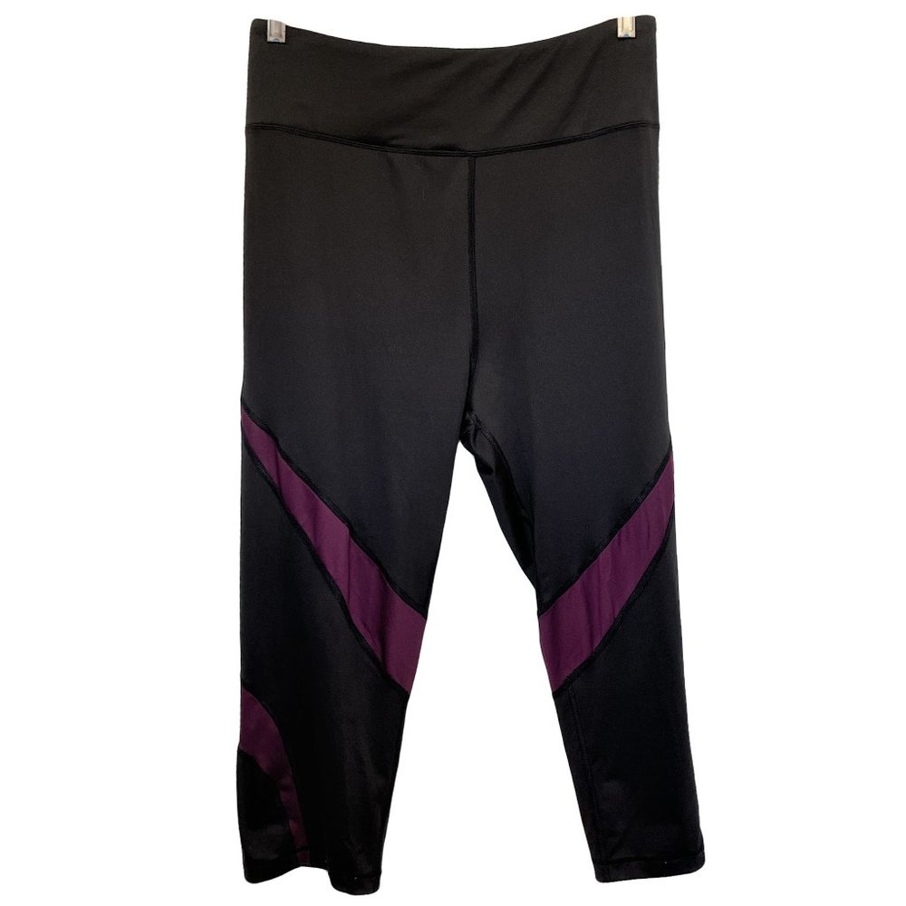 PRO PLAYER Wicking Leggings Black & Purple 2X